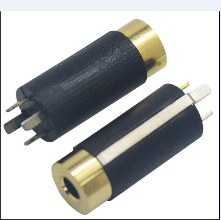 供应2.5四级塑胶母座  黑色白色镀金    2.5音频视频注塑母座