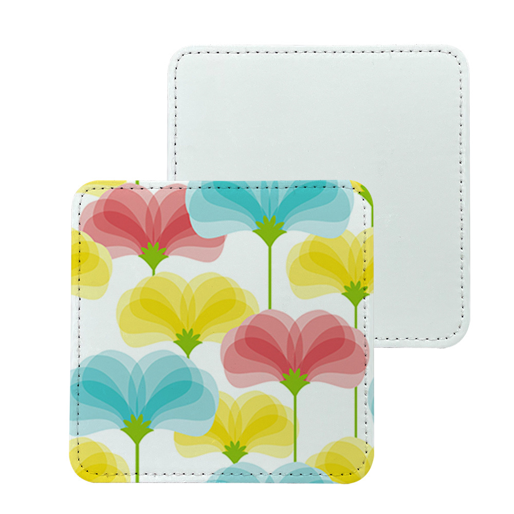 Transferencia térmica de cuero posavasos Oficina hogar montaña redonda de cuero antideslizante aislamiento térmico impermeable material de montaña al por mayor