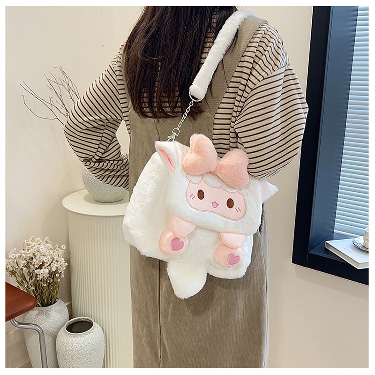 Cartoon bag, little lamb backpack, penguin doll bag, cute girl, school JK versatile backpack, ins Japanese schoolbag undefined