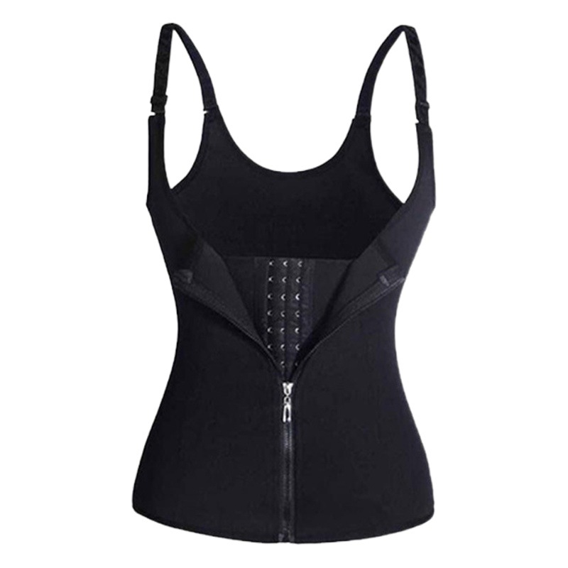 Cremallera tres breasted corsé vientre cinturón corsé chaleco ropa interior adelgazante fitness ropa sudor de las mujeres corsé de cintura de plástico