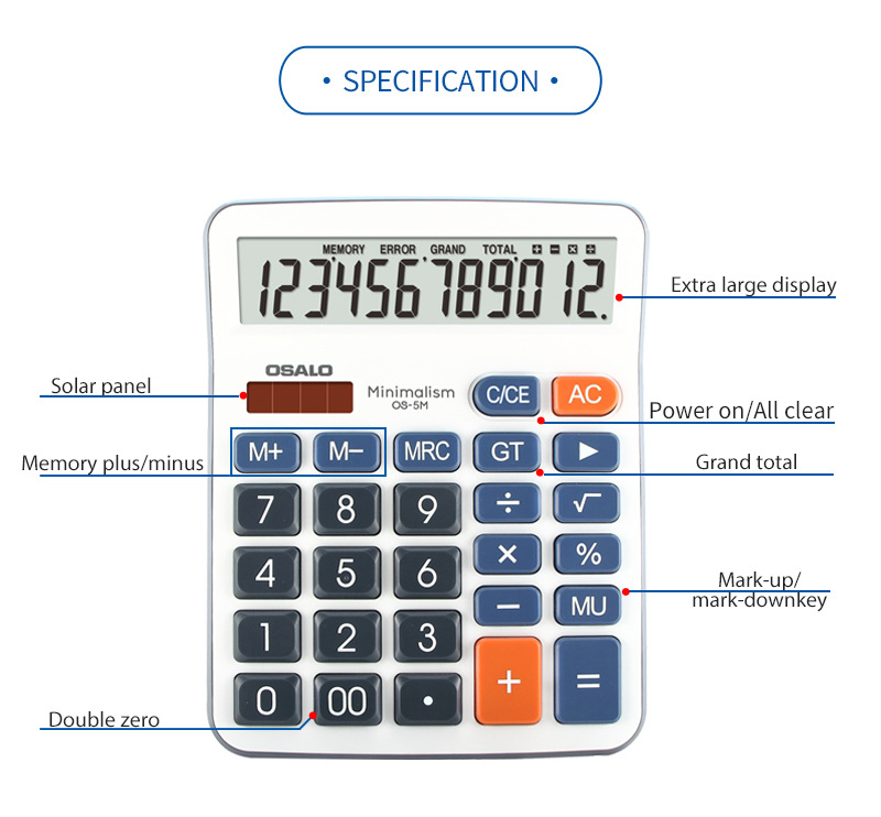 Close-up of the calculator's LCD display