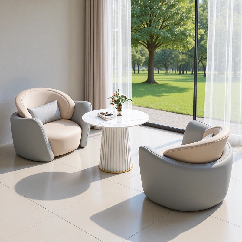 Mesa y silla de negociación sala de estar de lujo ligero sala de estar moderna mesa de recepción mesa de negociación oficina de ventas salón de belleza recepción