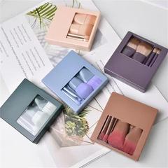5本のメイクブラシミラーボックスセット、ミラーボックス付きトラベルファンデーションブラシ、アイディテールブラシ、ルースパウダーブラシ、初心者ブラシセット