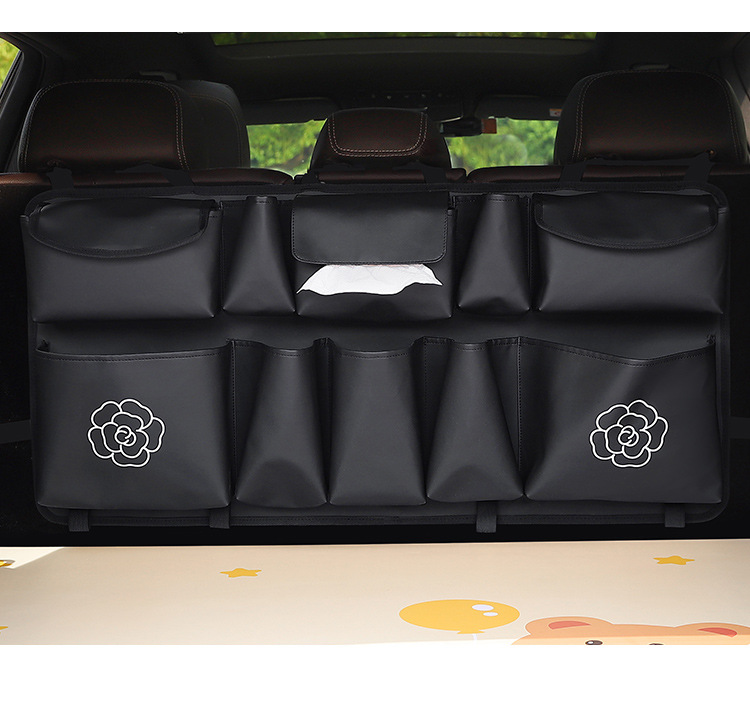 Car trunk storage bag multifunctional car rear hanging storage bag cute car storage box hanging bag