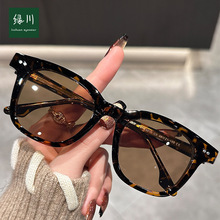 休闲中性TR90方框男士太阳镜框开车防晒设计感复古玳瑁色女士墨镜