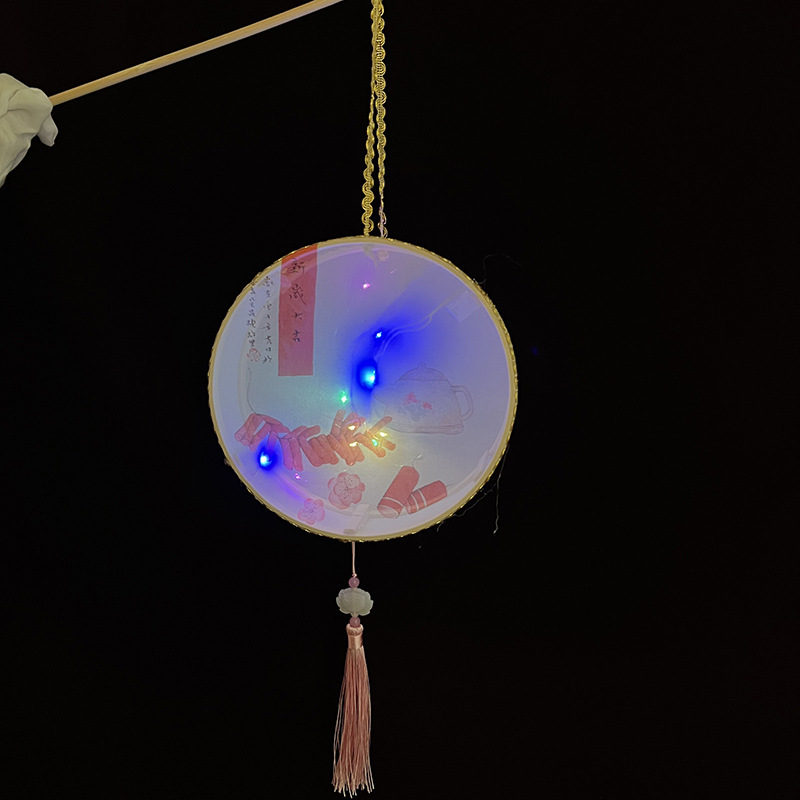 Año nuevo Festival de Primavera linterna niños conejo linterna hecha a mano DIY luminoso estilo antiguo linterna portátil Hanfu Palacio linterna al por mayor