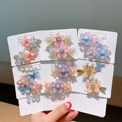 Summer New Children's Hanfu Hair Accessories Chinese Style Feather Flowers Step Locks Hair Clips for Girls Ancient Style Super Fairy Hair Pin