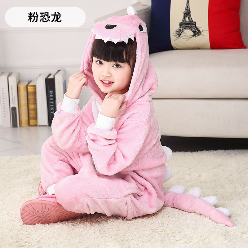 Lote directo de fábrica de coral de lana de los niños pijamas de una sola pieza de primavera y otoño de dibujos animados animal Niña bebé franela desgaste exterior de los niños