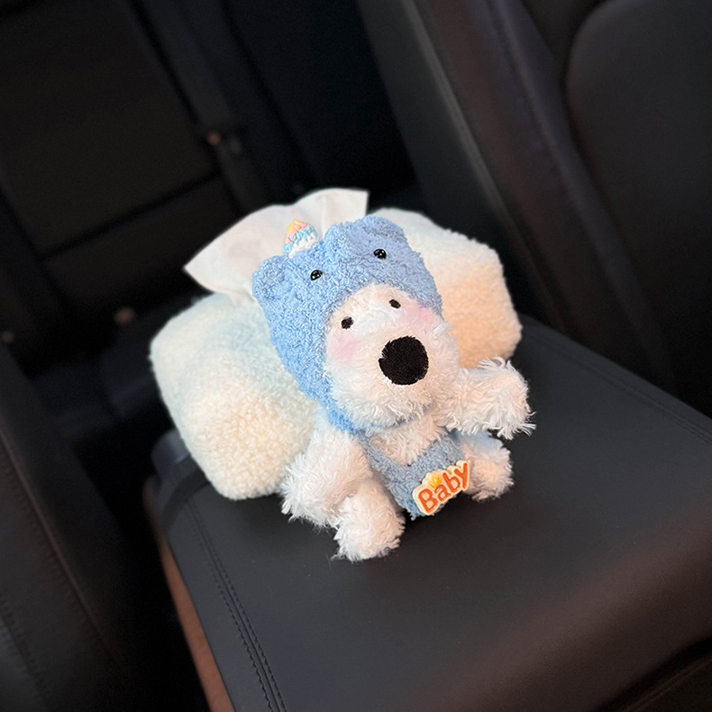 2025 New Model West Highland Car Tissue Box, Car Armrest Box Tissue Holder, In-Car Seat-Style Tissue Bag, Cute for Women