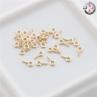 Diy handmade basic material sheep's eye nail hanging head blocking needle screwing screw hanging needle color retaining KC gold and copper accessories