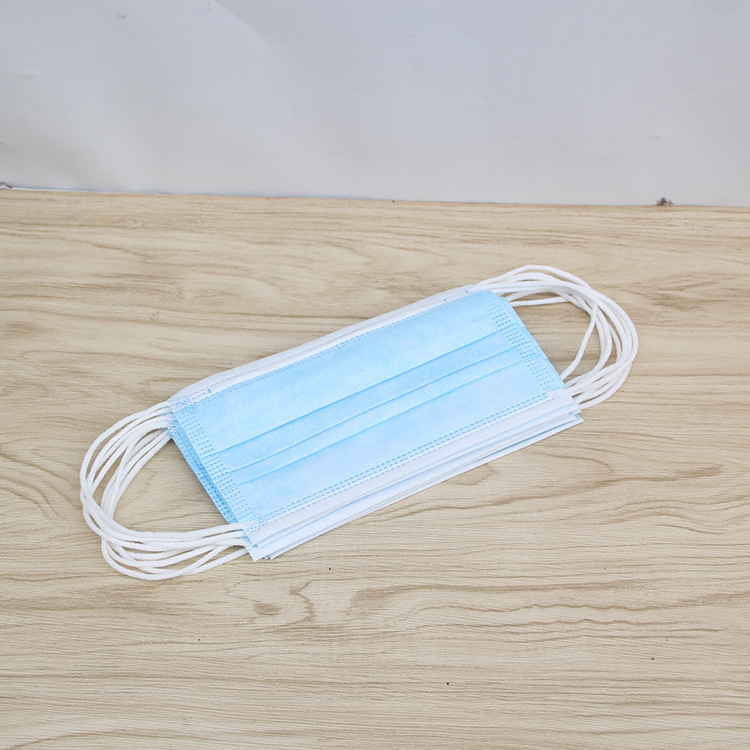 现货口罩一次性防尘透气口鼻罩女男防护三层 无纺布口的罩蓝色