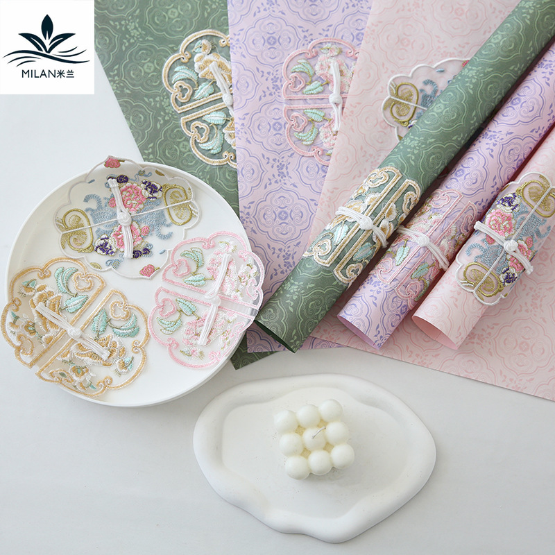 Día de la Madre nueva tela china bordado parche bordado bordillo hebilla hecha a mano DIY material paquete de estilo chino ramo decoración