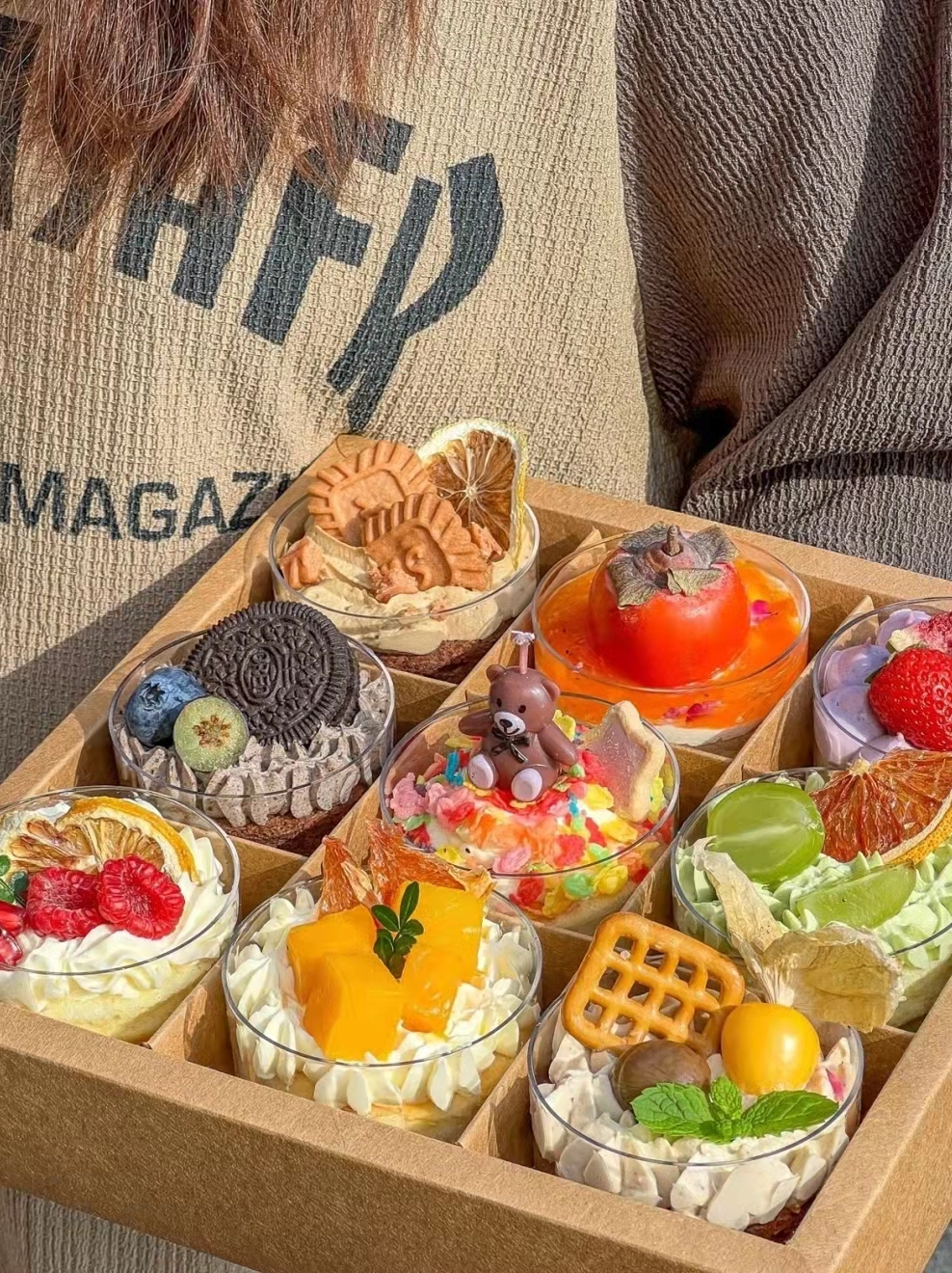 Caja de postre transparente 9 Gong Ge caja de pasteles de luna 9 Gong Ge pasteles horneados caja de embalaje de flores crisp