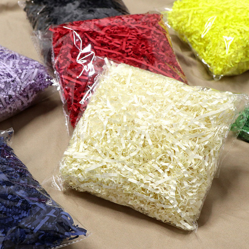 Wrinkled colorful shredded paper fruit packaging wedding candy gift box filling chicken nest grass raffia manufacturer wholesale