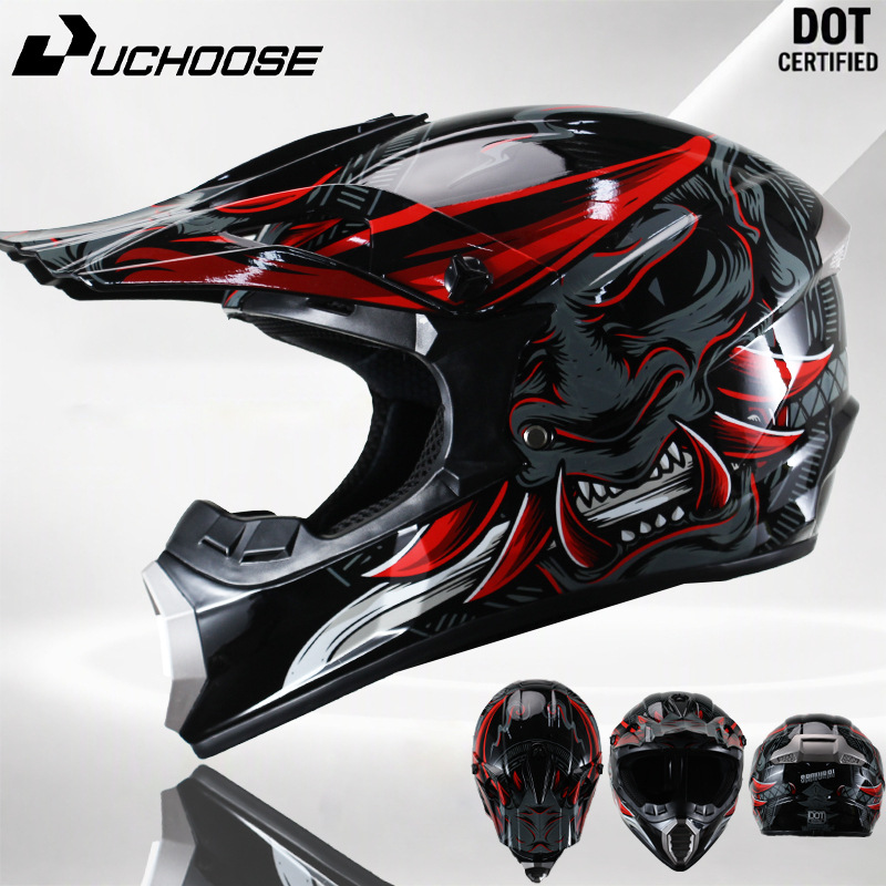 Teenager mountain off-road helmet, motorcycle full-face safety helmet, wear-resistant, sun-protective riding helmet