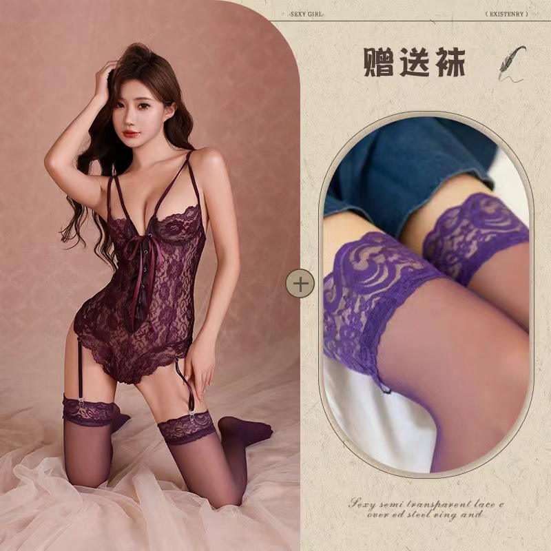 보라색 + 보라색 스타킹