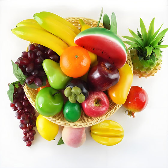 artificial fruit props apple plastic ornaments banana pear decoration fake fruit and vegetable model mango grape cabinet vegetables