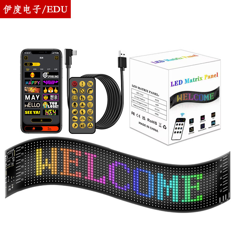 Pantalla de pantalla LED flexible para automóviles atmósfera de automóviles modificada de alta definición pegatinas de automóviles inteligentes ventana trasera del automóvil ojo del demonio