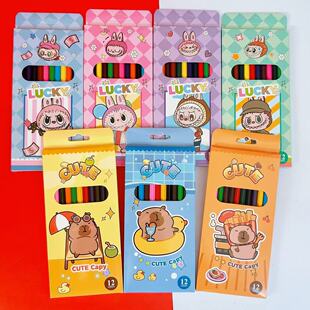 Kapibala Colorfuled Pencils 12 Pack Cartoon Guinea Pig Wooden Pencils Student Drawing Art Pencils Hb Pencils