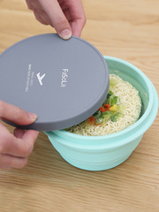 BB4C wholesale travel silicone folding bowl for outdoor picnic portable retractable baby tableware with lid