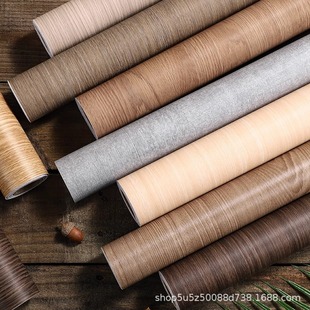 Pvc Wood Grain Wallpaper Wood Veneer Thickeneded Leather Sticker Film Door Table Color Change Imitation Furniture Film Renovation