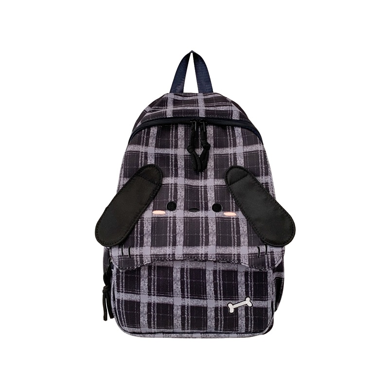Mochila escolar de gran capacidad de dibujos animados lindos perros mochila de niños y niñas mochila de celosía casual mochila de niños ligera
