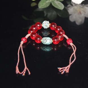 Factory wholesale Juma River old colored glaze red bead bracelet with green pine colored glaze bracelet bead curtain wholesale collection