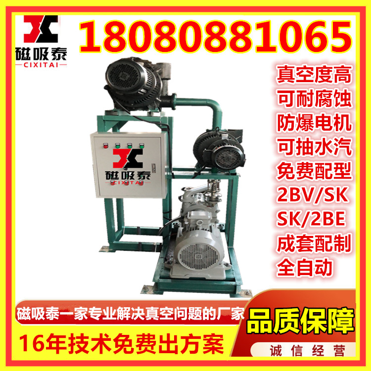 罗茨真空泵设备锂电池注液真空泵水环罗茨真空机组SK1.5负压系统