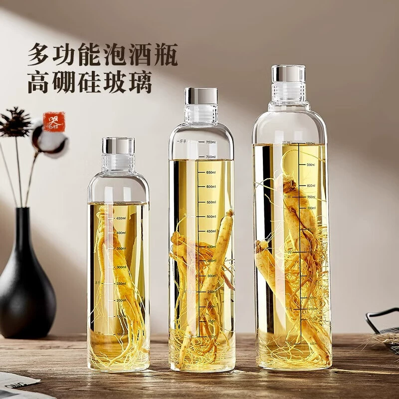 Прозрачная бутылка с высоким содержанием боросиликатного игристого вина с весовой шкалой