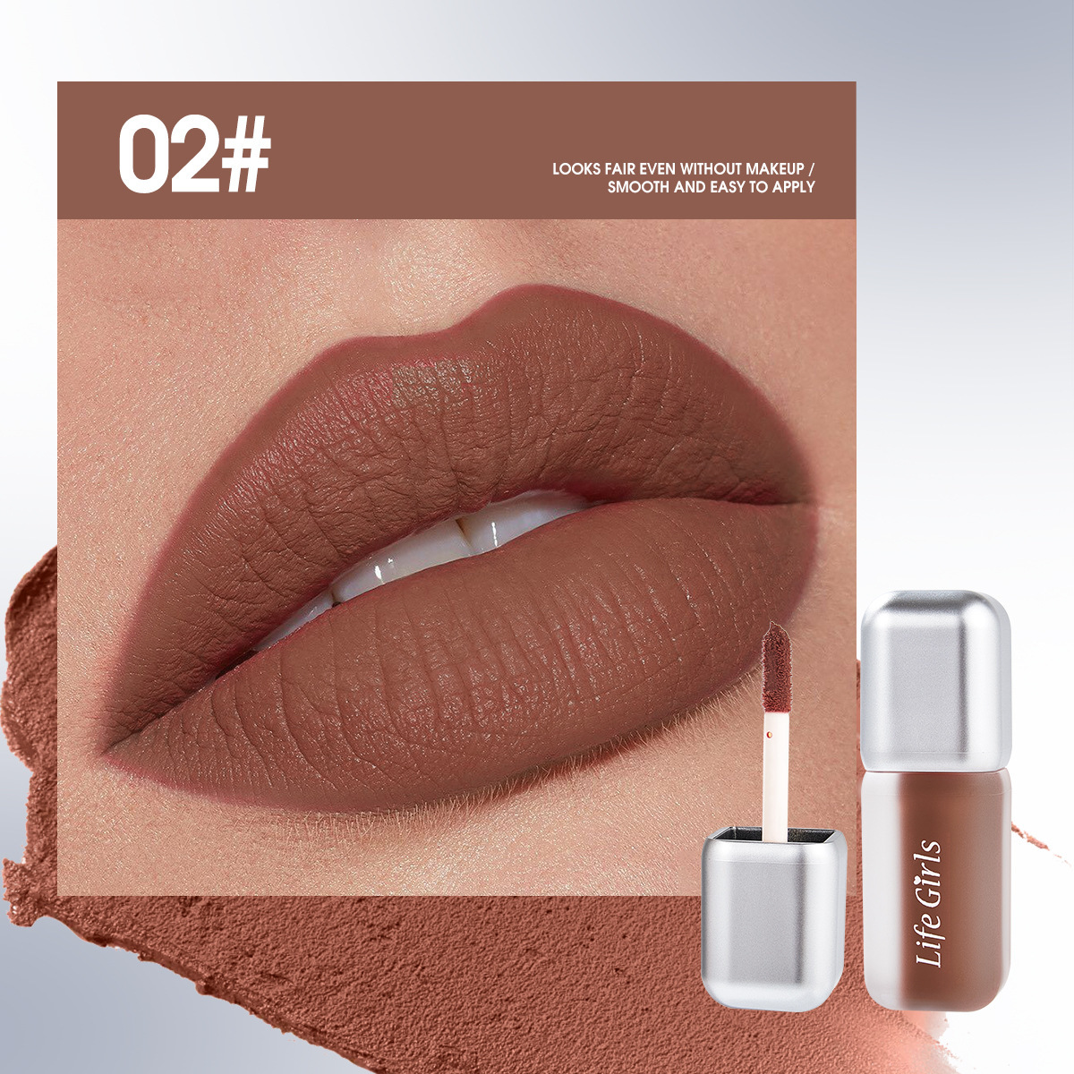 Life Girls Small Silver Tube Matte Lip Gloss esmaltado labial niebla mate lápiz labial