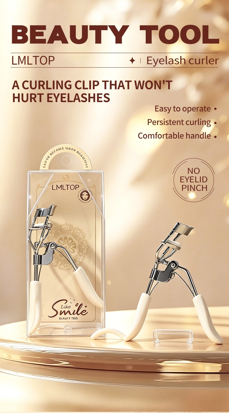 LMLTOP Wide Angle Eyelash Curler Stainless Steel Professional Makeup Eyelash Curler Lasting Curl US30 Cross-Border Exclusive Supply