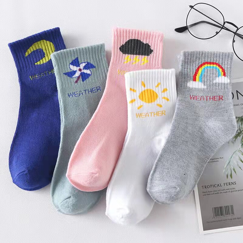 Socks Women's Autumn and Winter Korean Style Warm Mid-length Socks All-match Fashionable College Style Stockings