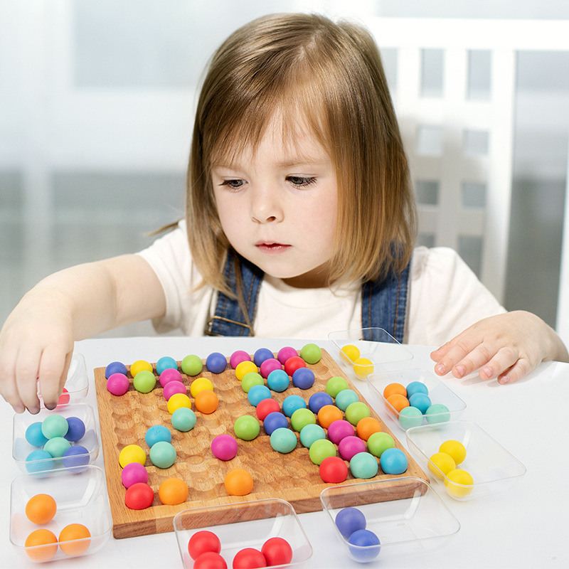 Cuentas de colores xiaoxiaole perlas de concentración entre padres e hijos de madera niños educación temprana juego de mesa niños y niñas juguetes educativos