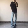 水洗美式宽松微喇牛仔裤