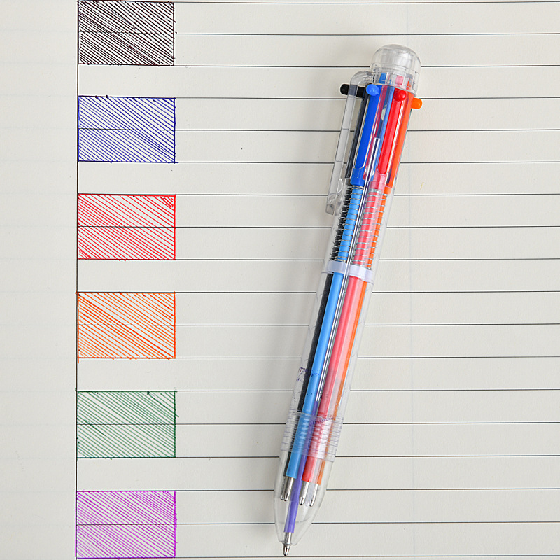 Macarón creativo 6 colores bolígrafo de bolígrafo de color sólido bolígrafo de bolígrafo multicolor estudiantes de corazón de niña bolígrafo de cuentas de mano colorido