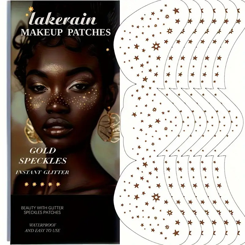 Cross-border Bronzing Color Flash Tattoo Sticker European and American Waterproof Star Party Makeup Face Sticker Freckles Sticker for Women Amazon