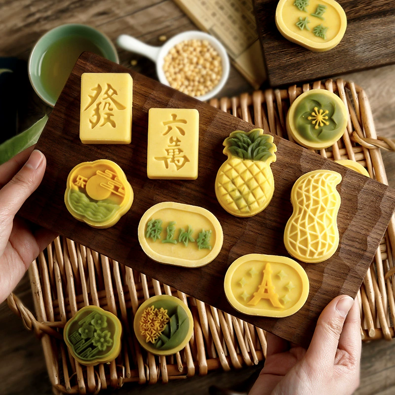 Домашняя выпечка на Mid-Autumn Festival: Mooncake в широком стиле, Mooncake buns, Ice Sesm Shim Summer, прессование цветка, одноразовая лешу тортовая форма