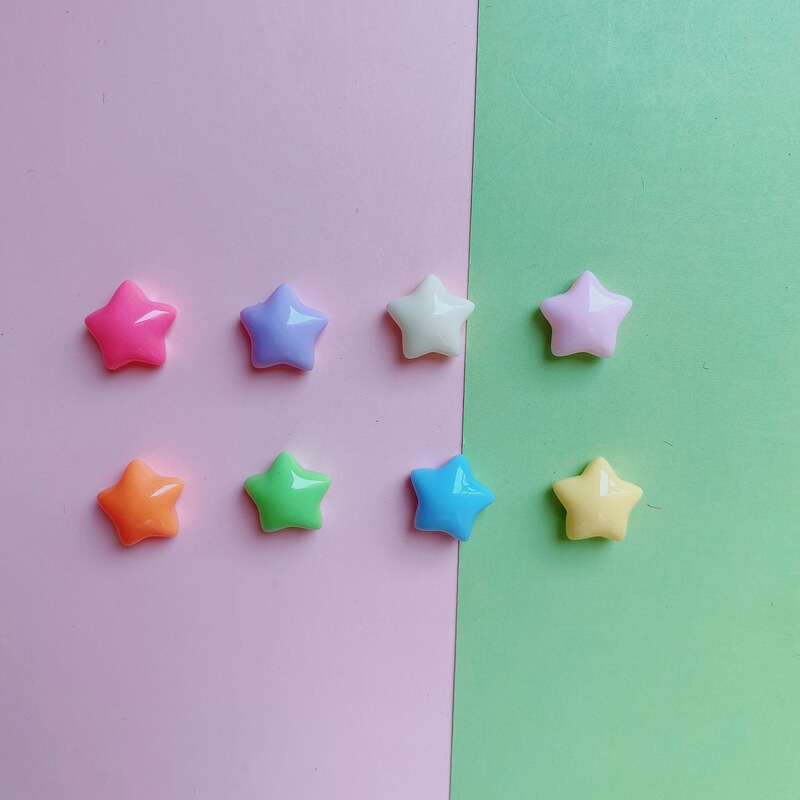 New Bean Star Glossy Heart DIY Cream Glue Hairpin Hair Rope Mobile Phone Case Jewelry Material Resin Accessories