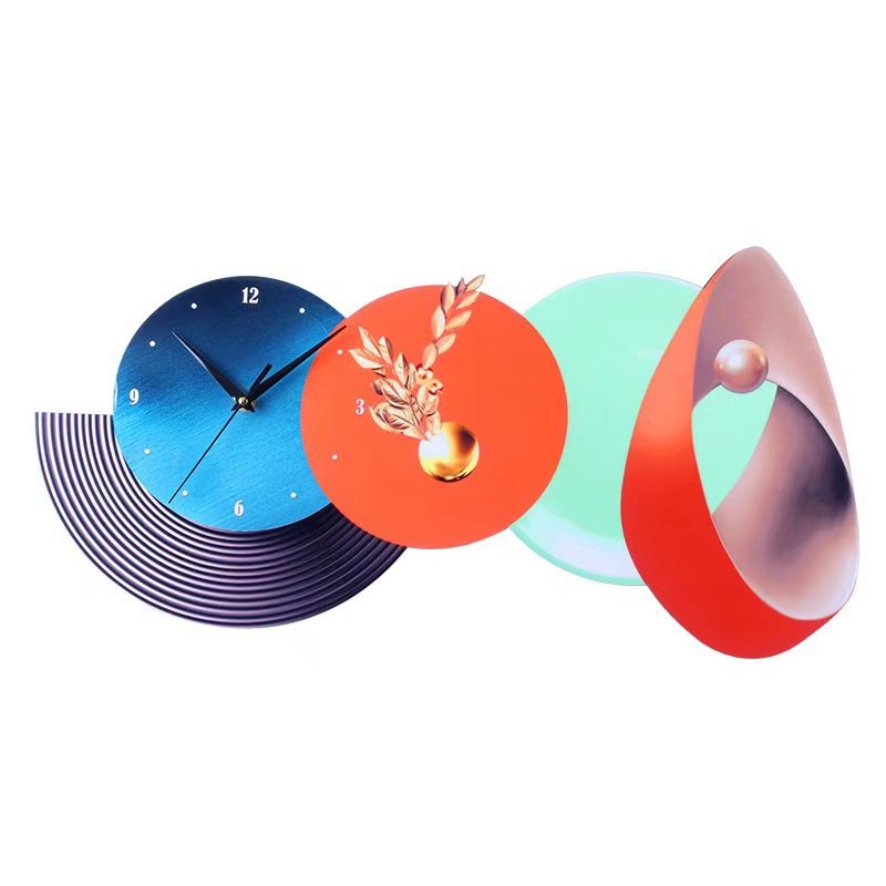 Reloj creativo nórdico lujo ligero reloj de pared de sala de estar decoración de atmósfera pintura de luz nuevo sofá chino pintura de pared de fondo reloj de pared