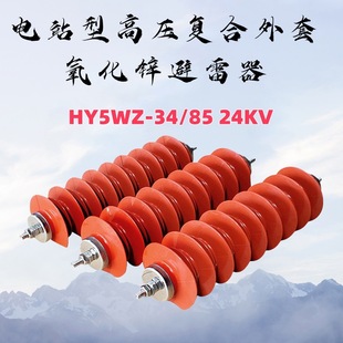 Wholesale Power Station Type High Voltage Composite Jacket Zinc Oxide Arrester Hy5Wz-34/85 24Kv
