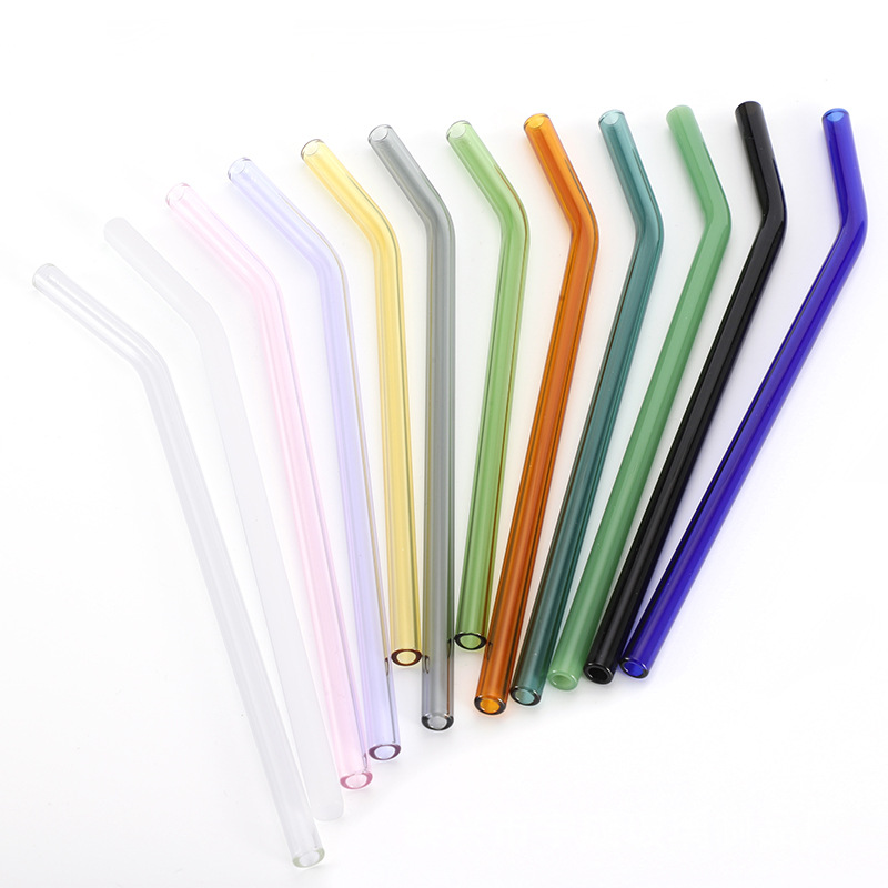 厂家直供玻璃吸管高硼硅 8*1.5*200mm透明彩色耐高温高饮料吸管