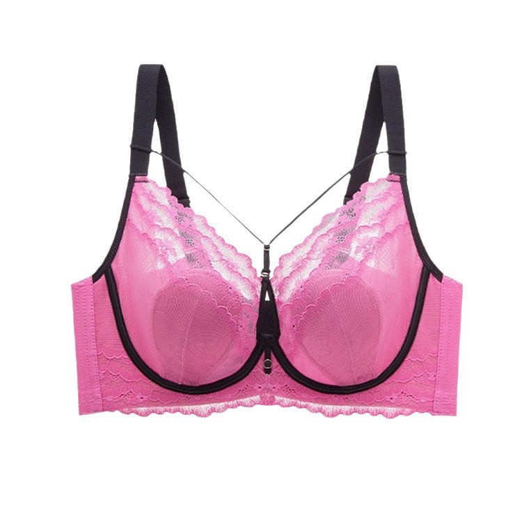 8814 pecho de encaje francés con copa de oreja de conejo traje de ropa interior sin costuras cómodo anillo de acero suave sujetador de pecho femenino