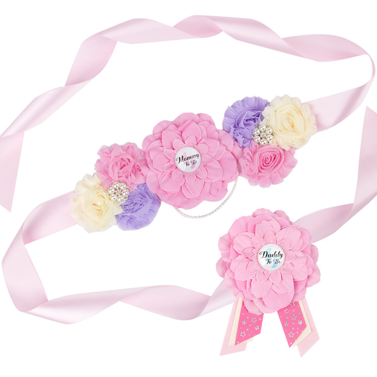 Pink Big Flower Party Belt Pregnant Decorative Wholesale Nihaojewelry display picture 1