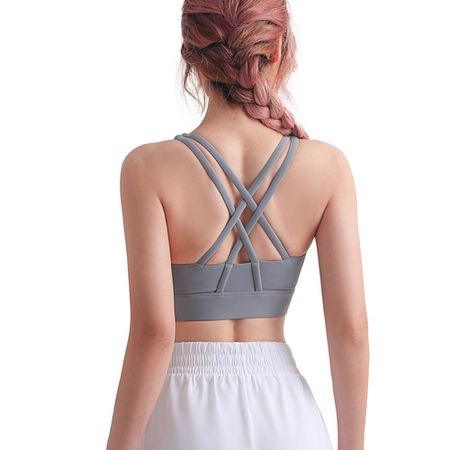  Carefully Selected Yoga Easy To Put On And Take Off Sports Bra Women's Shock Absorbing Push Up Back Beautiful YKK Top Zipper Fitness Bra