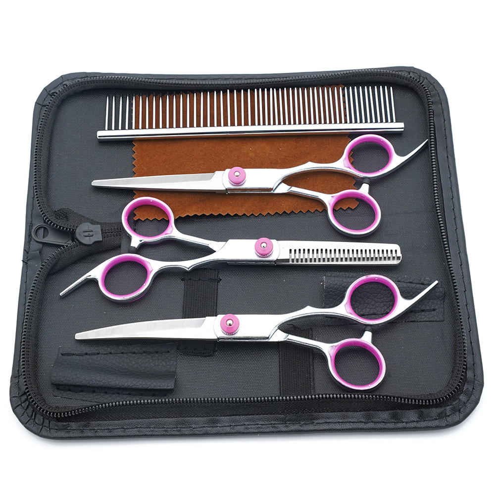 Tijeras para mascotas, tijeras de corte de pelo para perros, tijeras de dientes delgadas profesionales, tijeras de corte de pelo, tijeras de pelaje, juego de herramientas de limpieza
