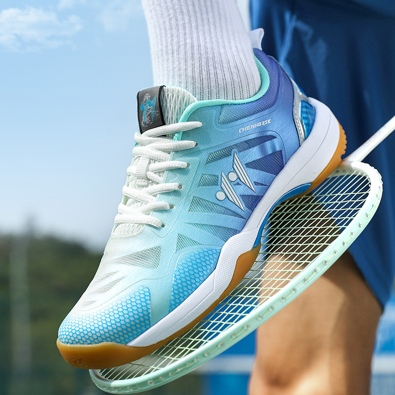 Nuevos zapatos de bádminton transfronterizos para estudiantes de secundaria, cómodos amortiguadores de rebote, zapatos deportivos ligeros transpirables al por mayor
