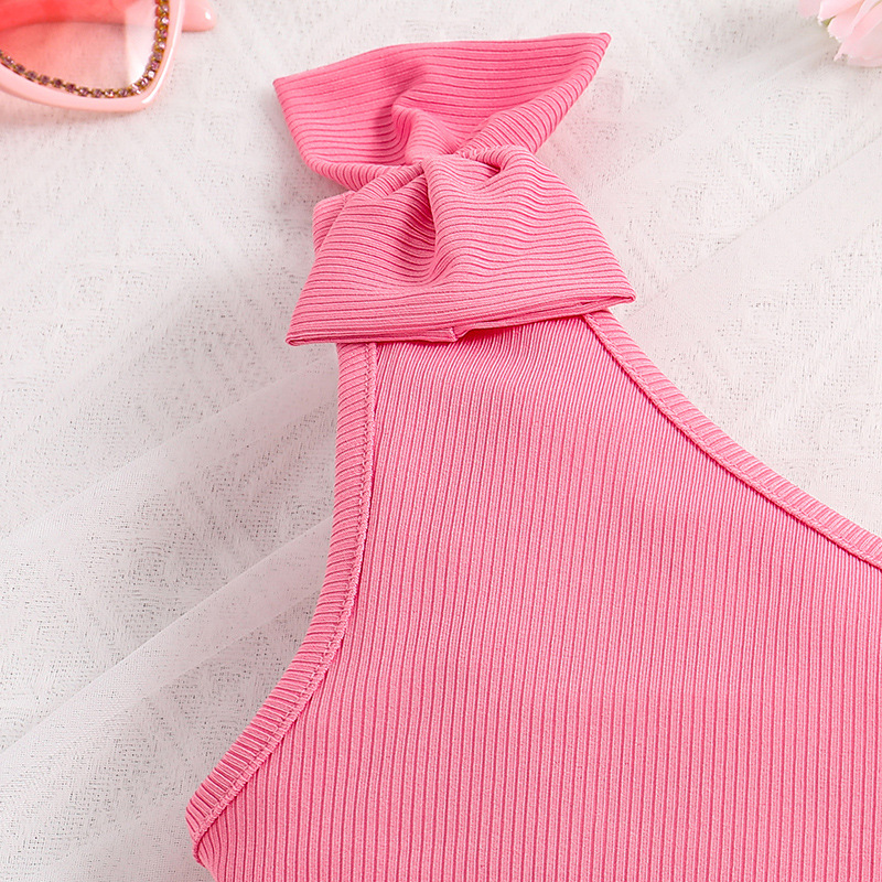 Süß Bogenknoten Baumwollmischung Polyester Mädchen Kleidung Sets display picture 4