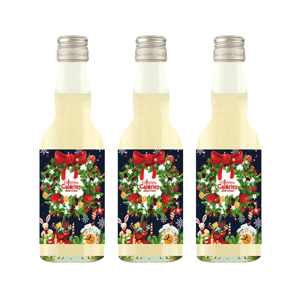 Nueva Etiqueta de botella de Navidad transfronteriza 24 piezas pegatinas Feliz FIESTA DE Navidad atmósfera accesorios de diseño
