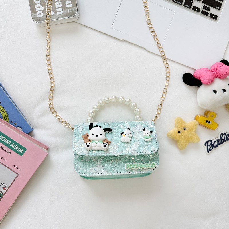 Bolso de perla de fragancia pequeña para niños Bolso de hombro de niña de dibujos animados de moda Bolso de monedero de bebé de todo fósforo con lazo
