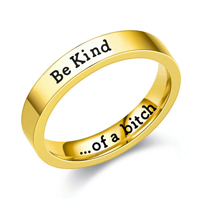BeKind anillo de titanio acero par joyería de los hombres nicho de Navidad al por mayor Joyería caliente transfronteriza europea y americana de las mujeres de alto grado